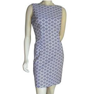 ALYX LIMITED |  women’s Above The Knee Blue White Print Geometric Dress | Size 4